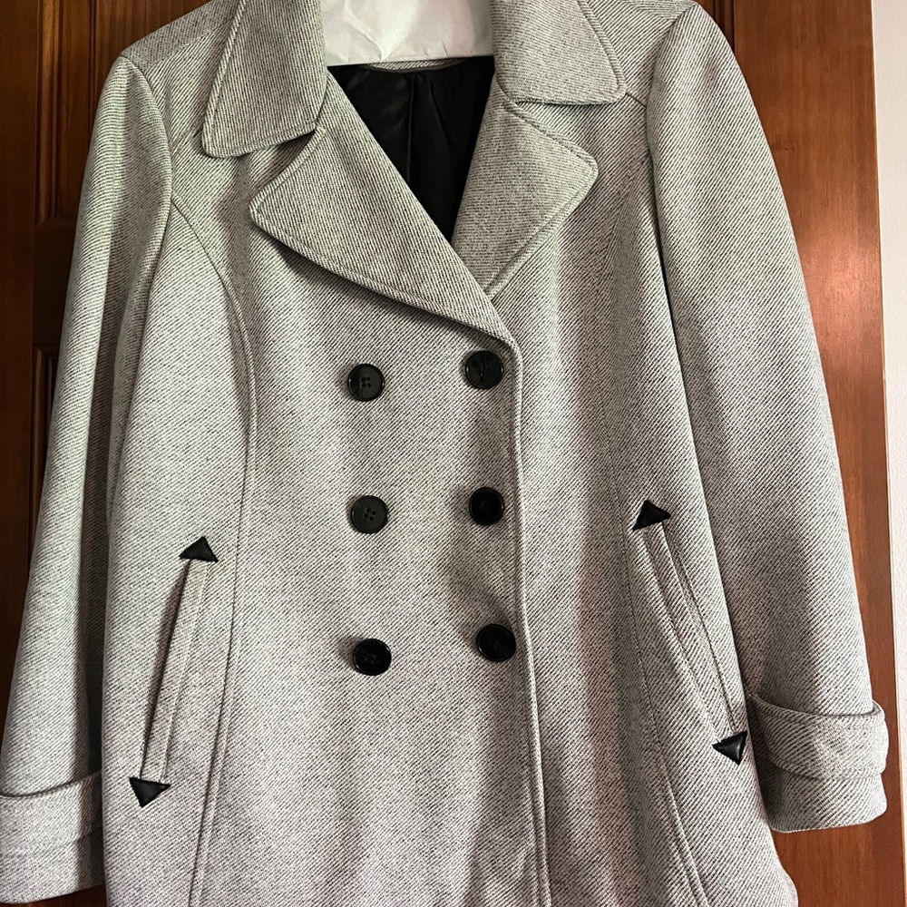 Liverpool Jeans Company Gray Pea Coat with Tailored Silhouette
